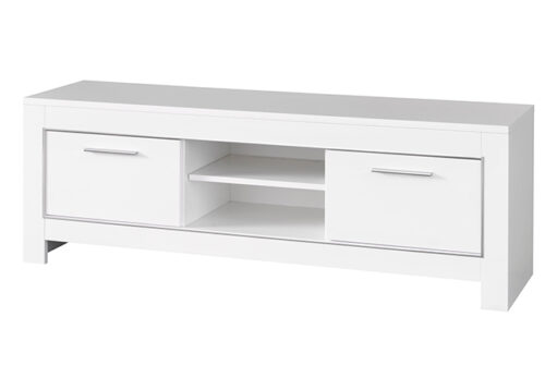Meuble TV blanc laqué 160 cm - Salle à manger Modena